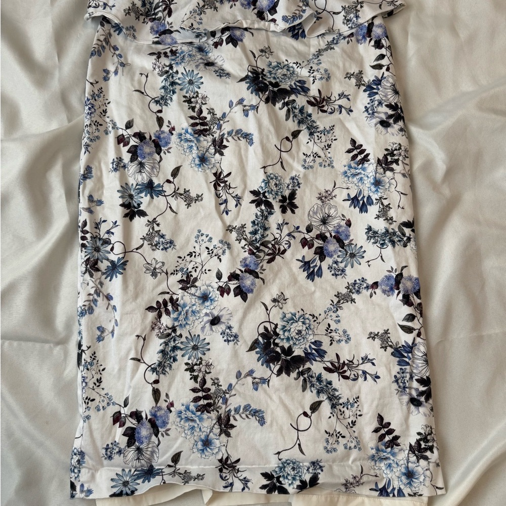 Vince Camuto White Cream Ruched Pencil Skirt Midi